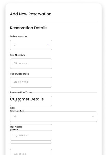 Reservation Form